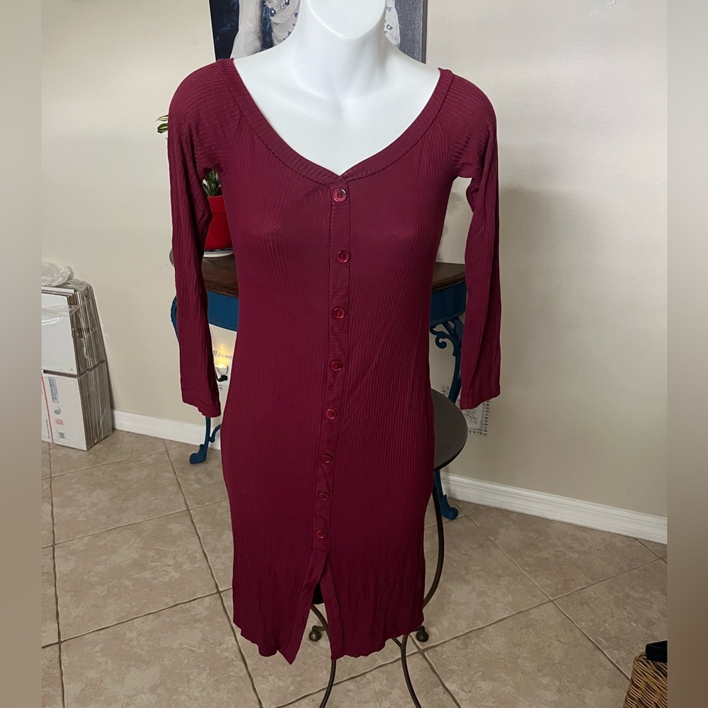 Reformetion Faux Button Down MIdi Bodycon Dress - M